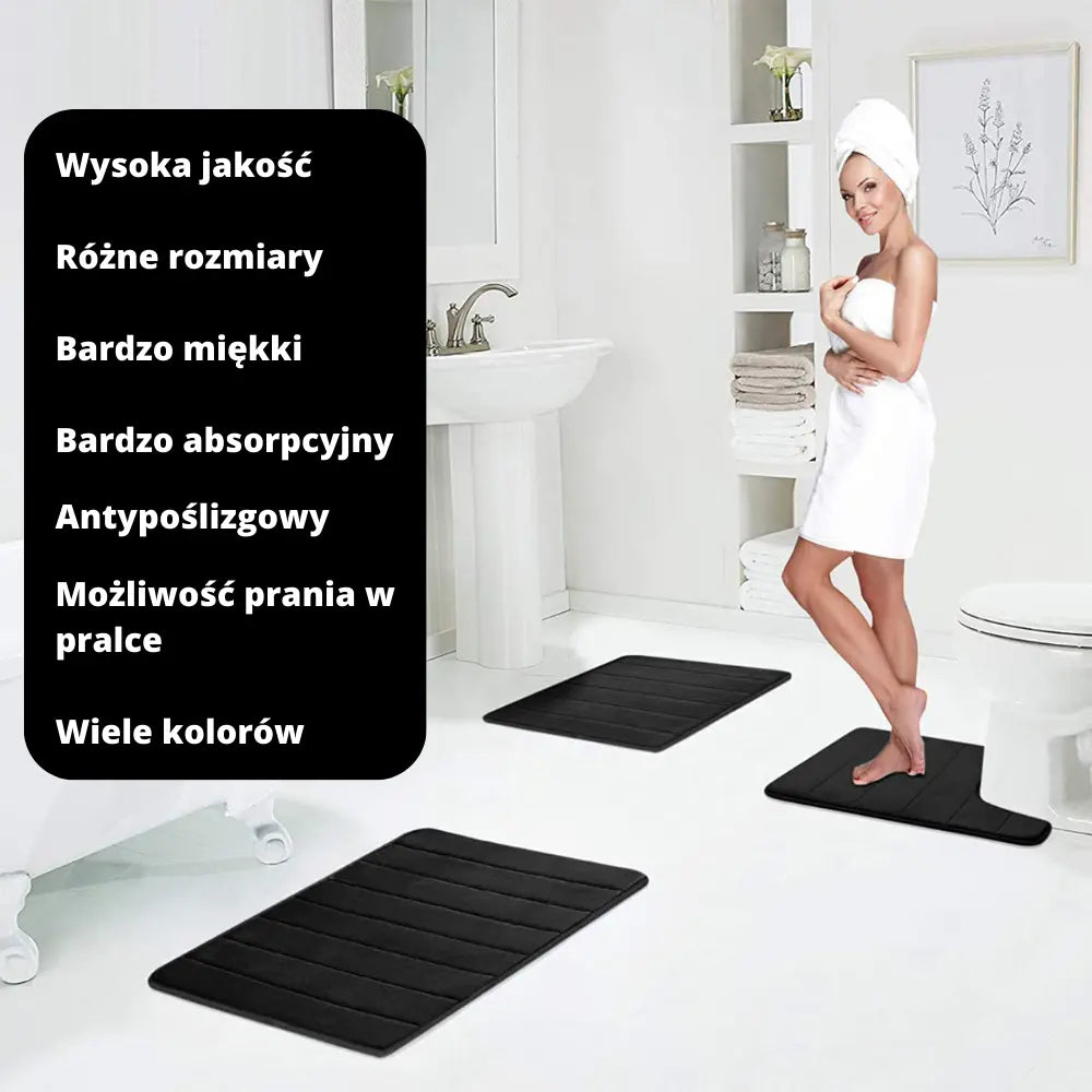 ZESTAW 3 CHŁONNYCH I SZYBKOSCHNĄCYCH MAT DO KĄPIELI - KUP 2 OTRZYMAJ 3 ANA 1