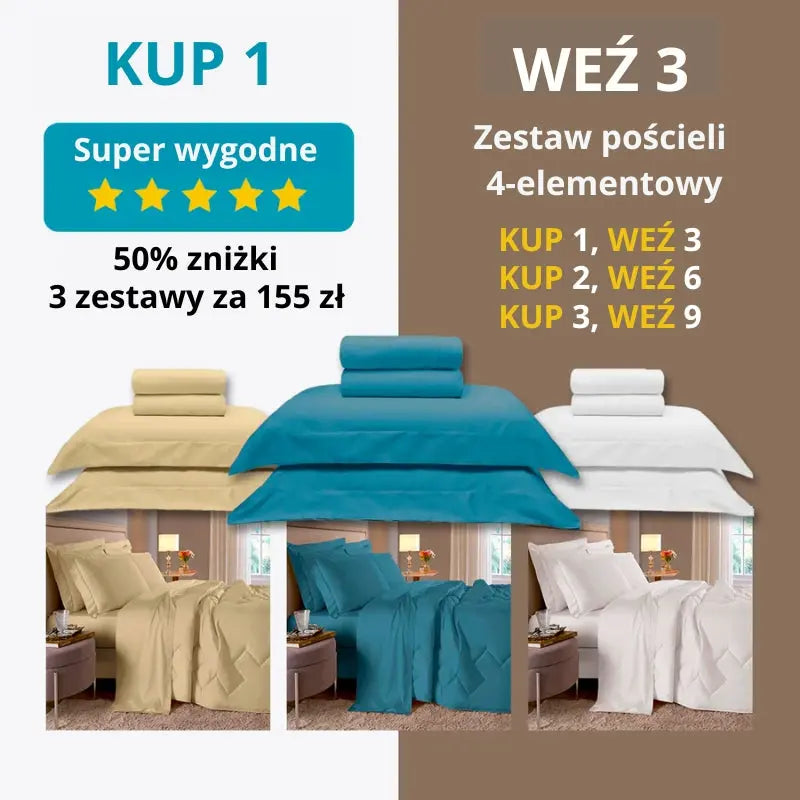 Zestaw pościeli 4-elementowy Dream House 400 nici - 🔥SPECJALNA OFERTA🔥 KUP 1, ZDOBAW 3 Matheus 155