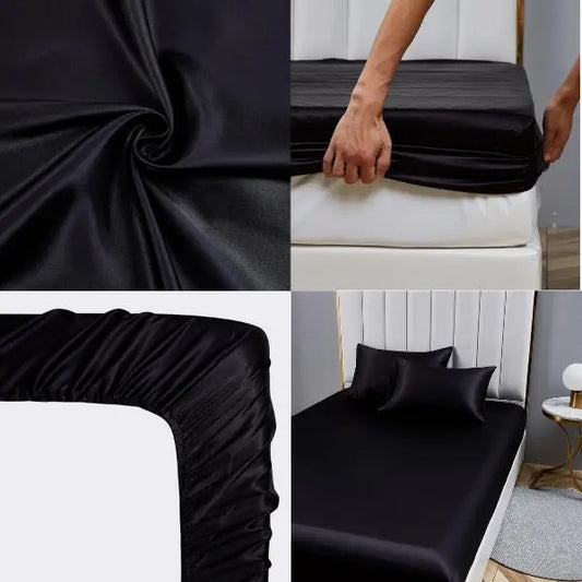 Zestaw z 2 Jedwabna Pościel (2x prześcieradło + 4x jedwabne poszewki GRATIS) | SILKYFIT Matheus 179