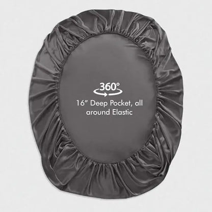 Zestaw z 2 Jedwabna Pościel (2x prześcieradło + 4x jedwabne poszewki GRATIS) | SILKYFIT Matheus 179