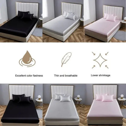 Zestaw z 3 Jedwabna Pościel (3x prześcieradło + 6x jedwabne poszewki GRATIS) | SILKYFIT Matheus 219